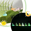 60Pcs 6 Colors Luminous Resin Flamingo Shape Display Ornaments DJEW-CA0001-53-4
