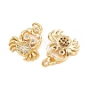 Brass Micro Pave Clear Cubic Zirconia Charms KK-Q085-04G-G-2