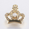 Brass Micro Pave Cubic Zirconia Charms KK-F737-21G-RS-1