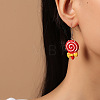 Iron Resin Dangle Earrings for Women WG01F65-05-1