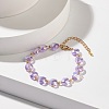 Sparkling Heart Glass Beaded Bracelet for Girl Women BJEW-JB07177-4