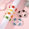 6Pcs 6 Colors Glass Bead Finger Rings RJEW-MZ00036-1
