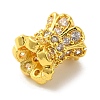 Brass Micro Pave Cubic Zirconia Beads KK-C072-07G-2