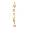 Brass Micro Pave Pink Cubic Zirconia Big Pendants CU-CBA2C2D-17G-1