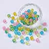 5 Colors Spray Painted & Baking Painted Crackle Glass Beads CCG-X0010-09-8mm-1