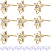 16Pcs Brass Micro Pave Clear Cubic Zirconia Stud Earring Findings MAK-SC0001-20B-7
