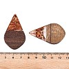 Transparent Resin and Walnut Wood Pendants RESI-T057-06C-4