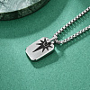 Duo Tone 304 Stainless Steel Dog Tag Star Pendant Necklaces for Men WG8306F-02-1