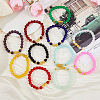 11Pcs 11 Colors Glass Round & Alloy Pixiu Beaded Stretch Bracelets Set for Women BJEW-FI0001-14-7