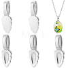 6Pcs 304 Stainless Steel Glue-on Flat Pad Pendant Bails STAS-BBC0010-77-1