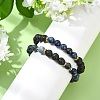 Adjustable Natural Apatite and Natural Lava Rock Stretch Bracelets BJEW-JB14150-03-2