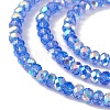 Transparent Electroplate Glass Beads Strands EGLA-F156-AB07-3