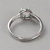Sterling Silver Open Cuff Ring Findings STER-WH0061-21C-2