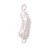 Natural Keshi Pearl Connector Charms PALLOY-JF04238-01-1