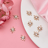 Brass Clear Cubic Zirconia Connector Charms KK-BBC0002-18-4