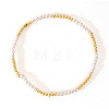Adjustable Synthetic Non-magnetic Hematite & Imitation Pearl Beaded Stretch Bracelets for Women DB0694-6-1
