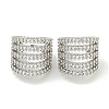 Brass Micro Pave Cubic Zirconia Cuff Earrings EJEW-C104-067P-1