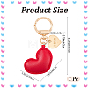 1Pc Imitation Leather Heart Keychain KEYC-CL0001-14D-2