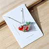 Ocean Handmade Lampwork Fish Pendant 201 Stainless Steel Cable Chain Necklaces WG72CE8-02-1