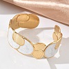 Women's 304 Stainless Steel Cuff Bangles BJEW-F542-01G-01-3