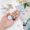 WADORN Hedgehog Panda Elephant Frog Silicone Knitting Needle Point Protectors DIY-WR0004-12-3