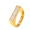 304 Stainless Steel with Shell Finger Rings for Women WG81AE1-04-2
