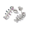 Brass Micro Cubic Zirconia Stud Earrings KK-S516-02P-2