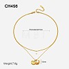 304 Stainless Steel & Natural Shell & Natural Freshwater Pearl Double Layer Necklaces FS-WG7985A-04-1