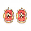 Ion Plating(IP) 304 Stainless Steel Evil Eye Enamel Pendants STAS-N107-04A-G-1