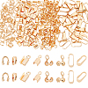 240Pcs 4 Style  Brass Folding Crimp Ends KK-PH0003-63-1