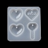 Valentine's Day Theme Heart & Key DIY Pendant Silicone Molds DIY-G107-01-4