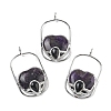 Natural Amethyst & Obsidian Big Pendants G-Z142-01P-A02-1