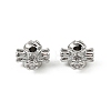 Brass Clear Cubic Zirconia Beads KK-D106-07P-1