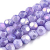 Opaque Frosted Glass Beads Strands EGLA-N006-076D-1