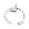 Rack Plating Brass Open Cuff Rings for Women RJEW-F162-01P-L-3