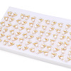 Brass Natural Pearl Stud Earrings PEAR-N020-06T-4
