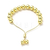 Rack Plating Brass Round Bead Slider Bracelets for Women BJEW-M232-01G-D-2