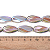 Electroplate Transparent Glass Beads Strands EGLA-N055-02F-4