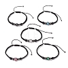 Round Natural Mixed Gemstome Bead Braided Bracelets for Women BJEW-JB13332-2