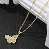 Brass Micro Pave Clear Cubic Zirconia Pendants Necklaces NJEW-M088-03G-02-4