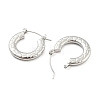 Texture Ring 304 Stainless Steel Hoop Earrings for Women EJEW-C067-05P-2