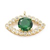 Brass Micro Pave Cubic Zirconia Pendants ZIRC-P087-01G-C-1