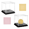 Transparent Acrylic Sport Ball Display Cases with Black Base ODIS-WH0030-300-1