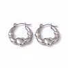 304 Stainless Steel Claddagh Earrings Shape Hoop Earrings for Women EJEW-G314-12P-1