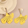 Baking Paint Alloy Gingko Leaf Stud Earrings for Women WG17529-02-2
