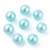 Spray Painted ABS Plastic Imitation Pearl Beads OACR-T015-05B-08-3