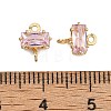 SHEGRACE Brass Pave Cubic Zirconia Rectangle Connector Charms XGRQ2O964-438B-G-3