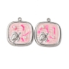 304 Stainless Steel Enamel Pendants STAS-P406-25C-P-1