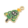 Christmas Kitty Alloy Enamel Pendants ENAM-I060-02B-2