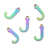 Ion Plating(IP) 304 Stainless Steel Alphabet Charms LS-STAS-H122-J-M-2